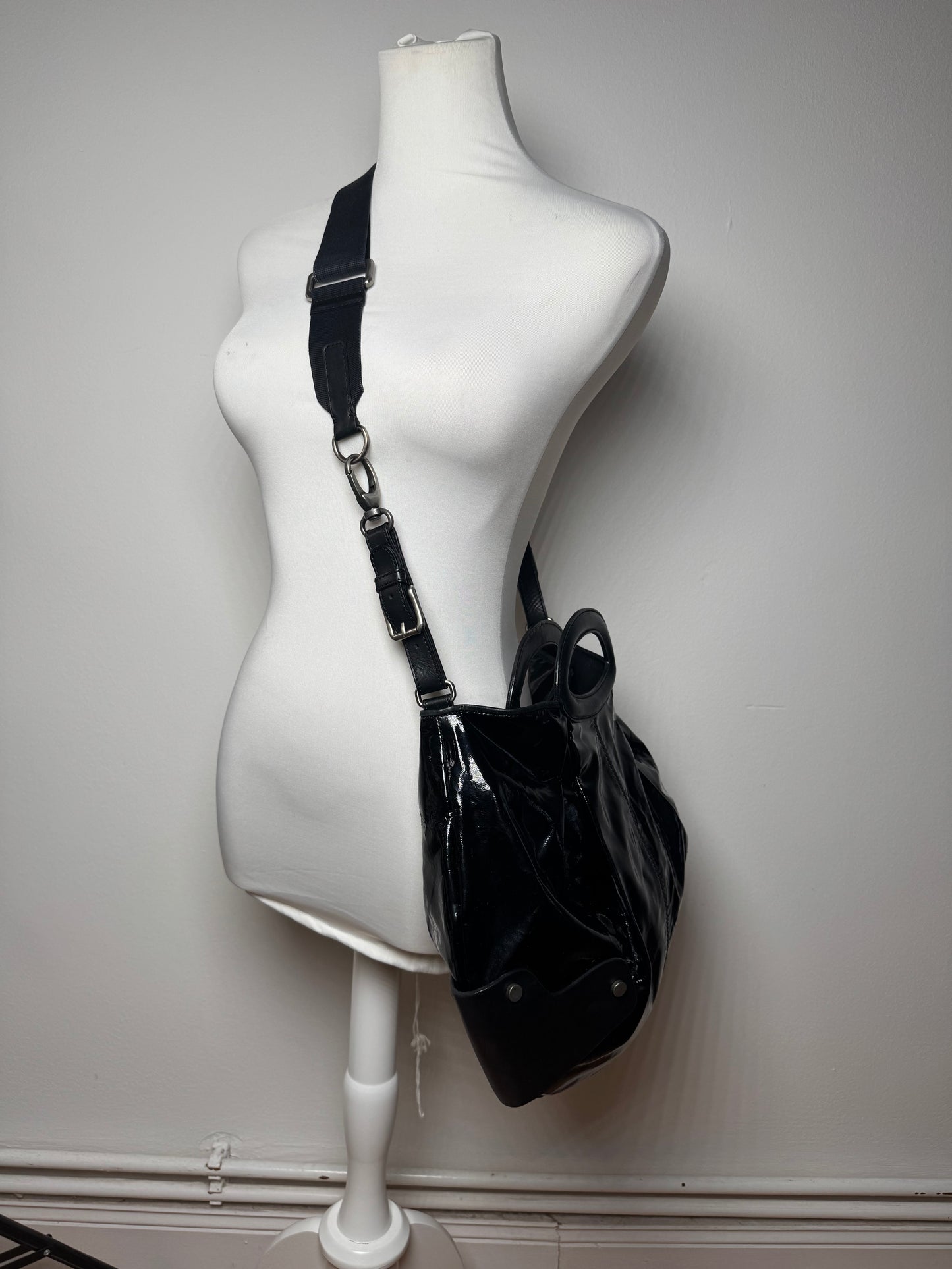 Vintage Marni 2Way Patent Leather Bag black