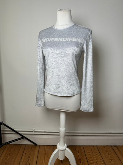 Vintage Fendi Viscose Long Sleeve Silver
