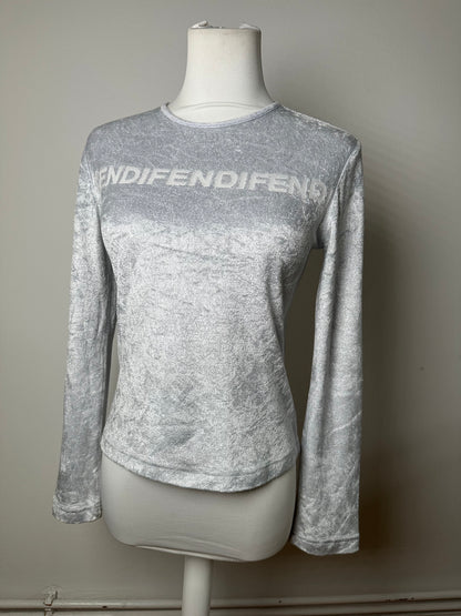 Vintage Fendi Viscose Long Sleeve Silver