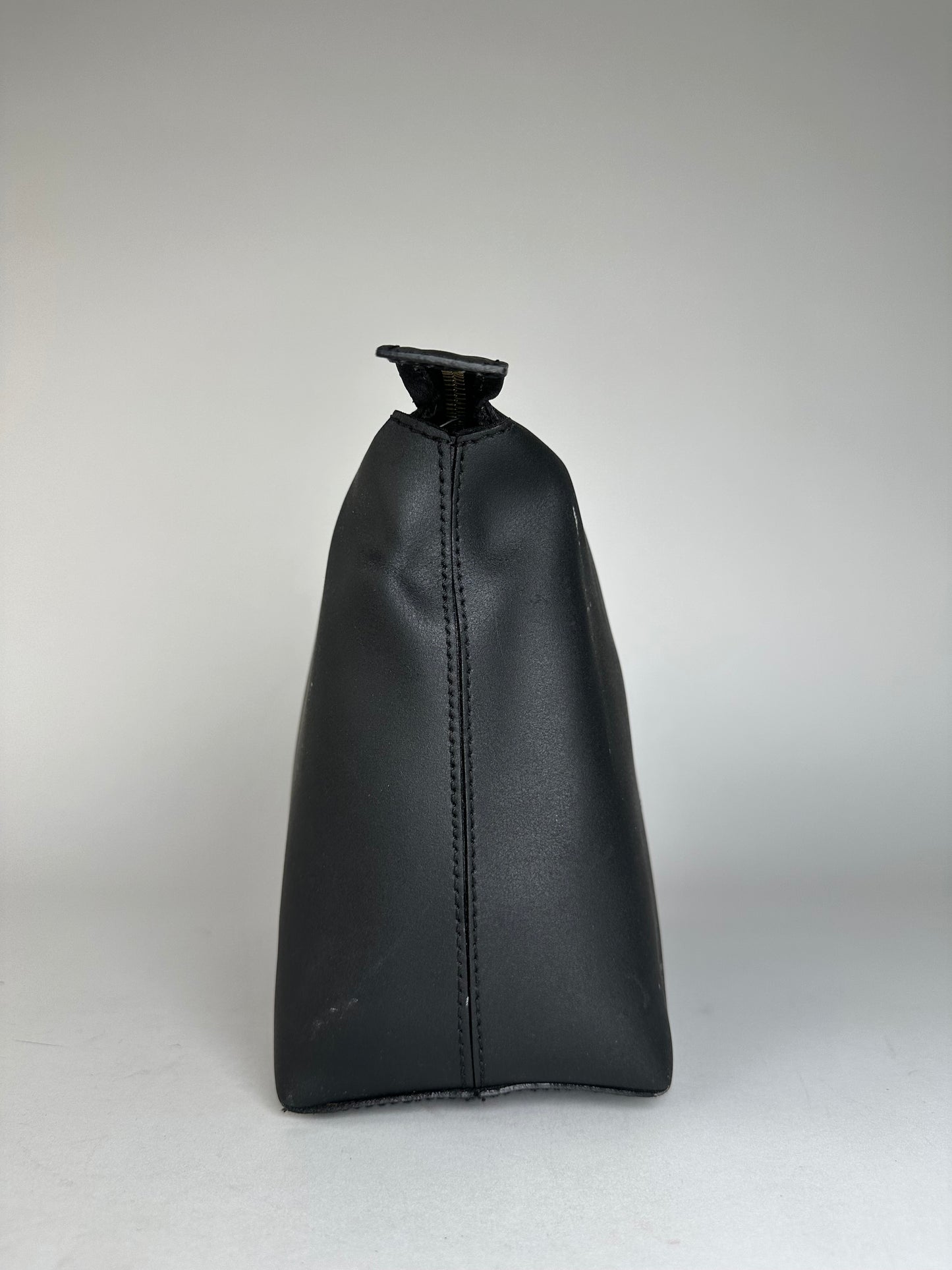 Vintage Celine Paris Plain Leather Clutch Black