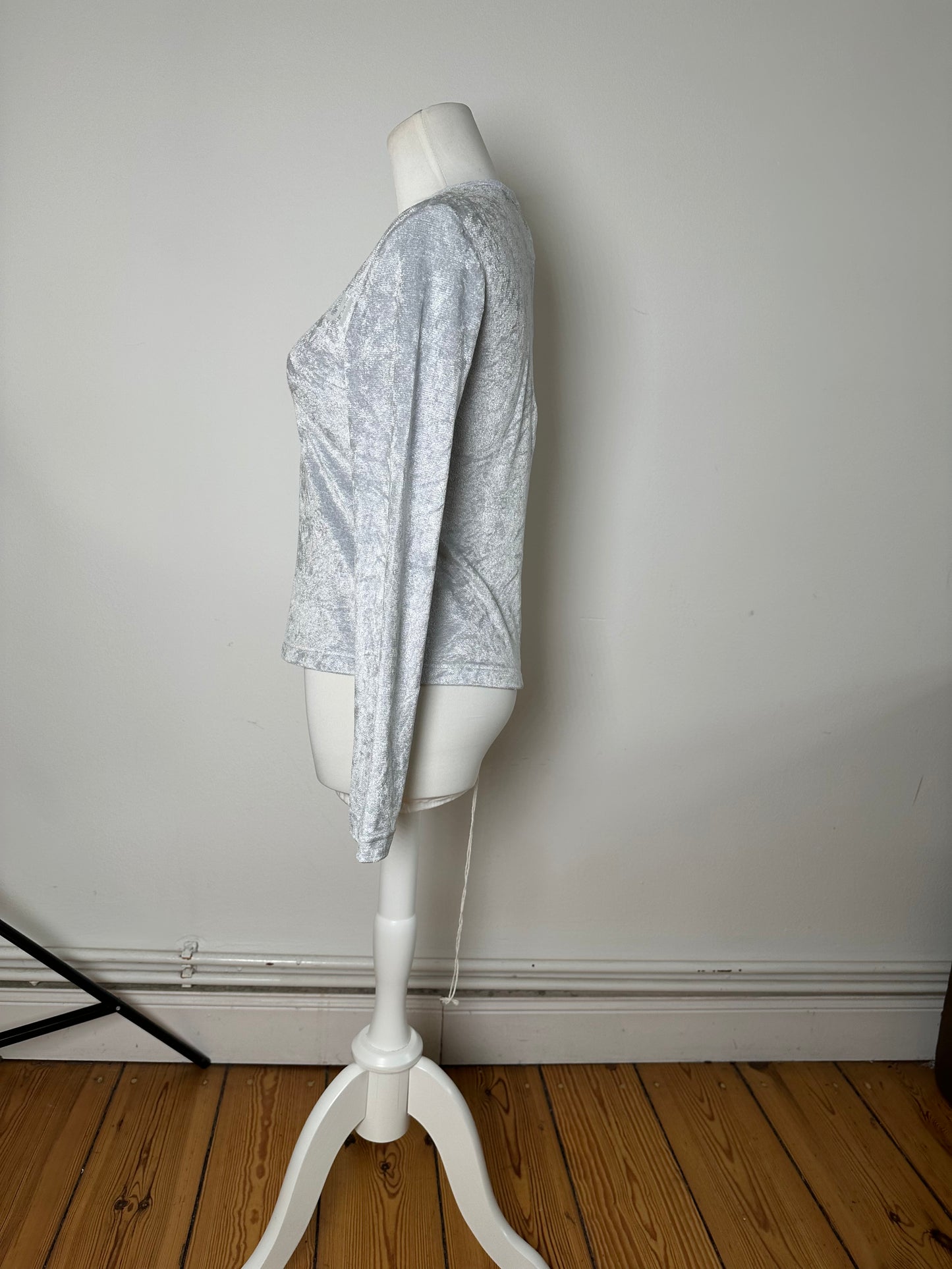 Vintage Fendi Viscose Long Sleeve Silver