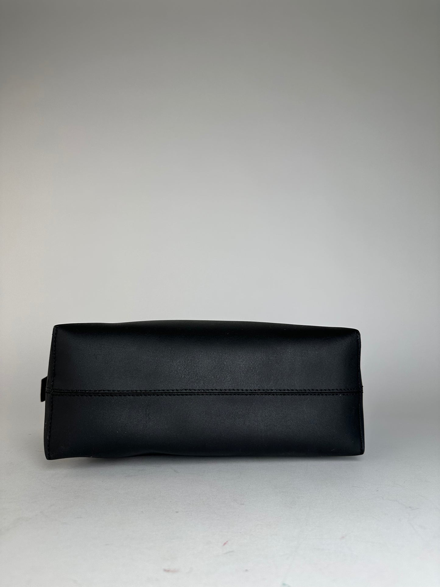 Vintage Celine Paris Plain Leather Clutch Black