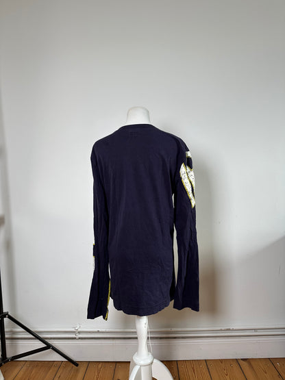 Vintage Giorgio Armani Jeans Graphic Long Sleeve T-Shirt c. Mid-2000s Navy XL