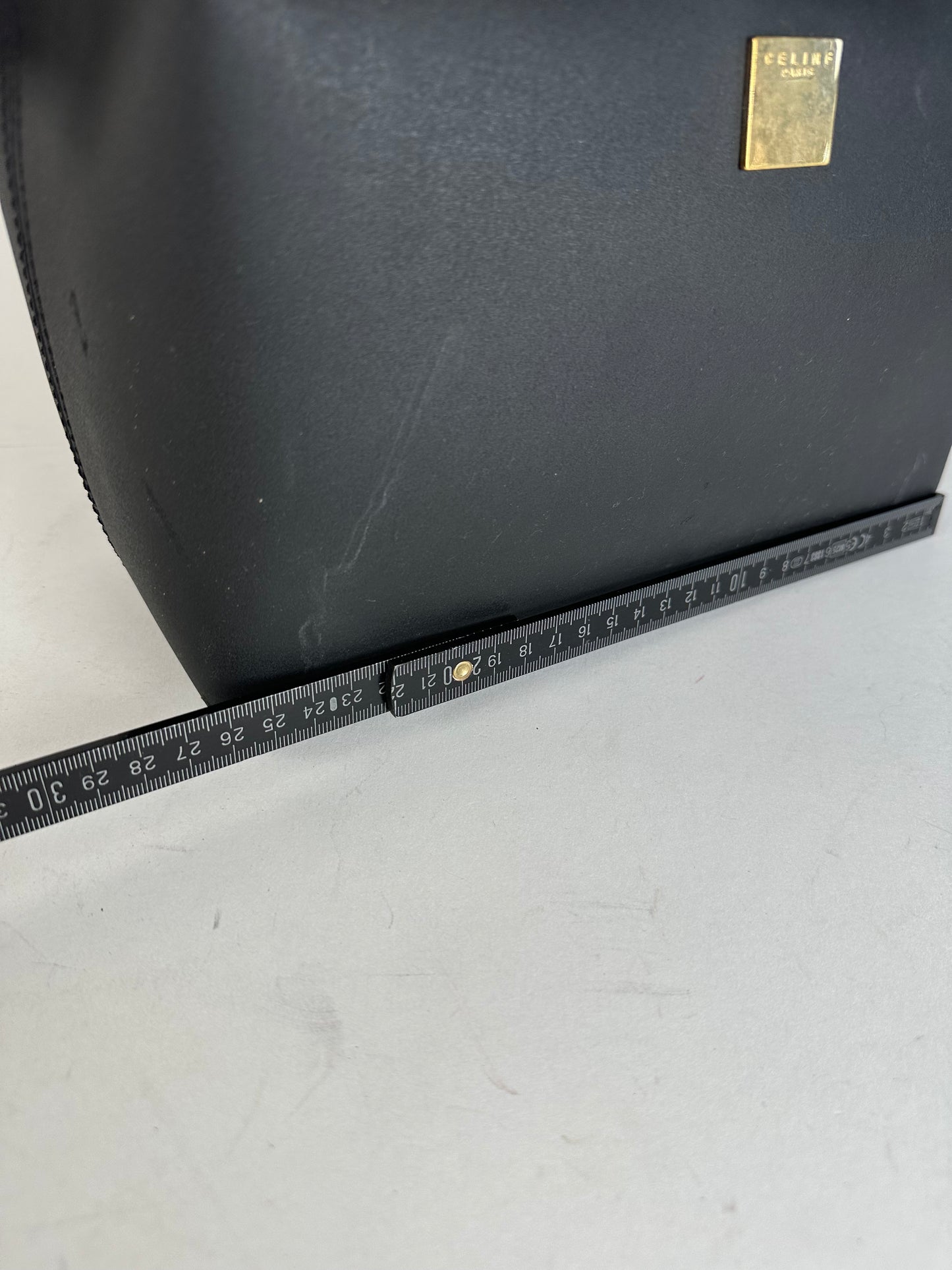 Vintage Celine Paris Plain Leather Clutch Black