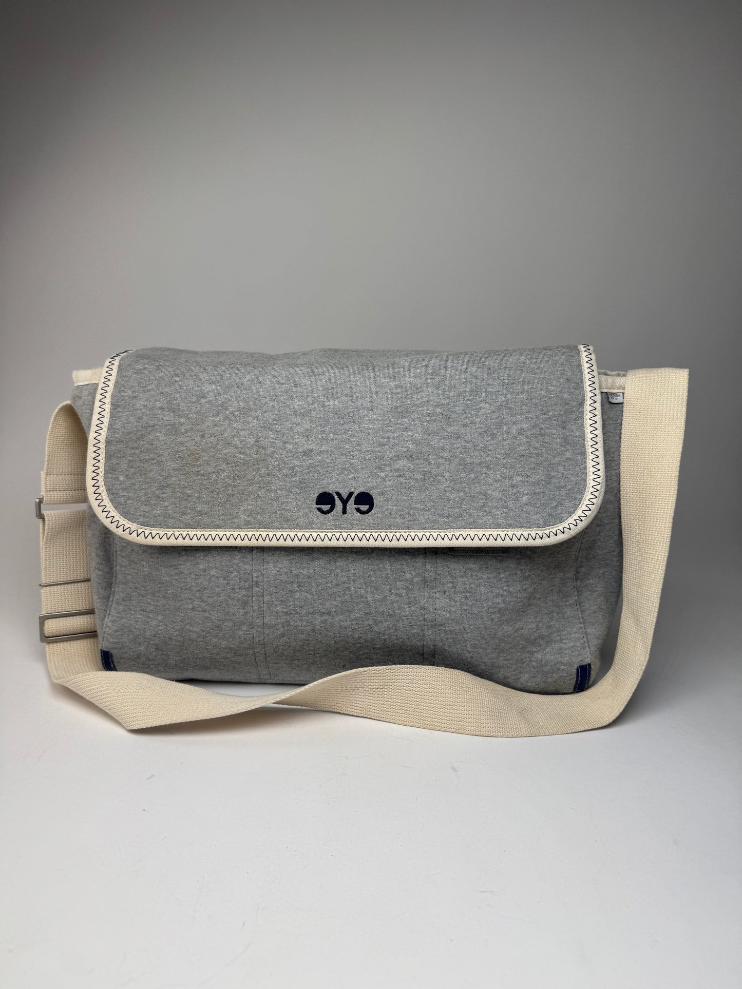 Vintage Comme Des Garçons Wool Canvas Bag Grey White Navy