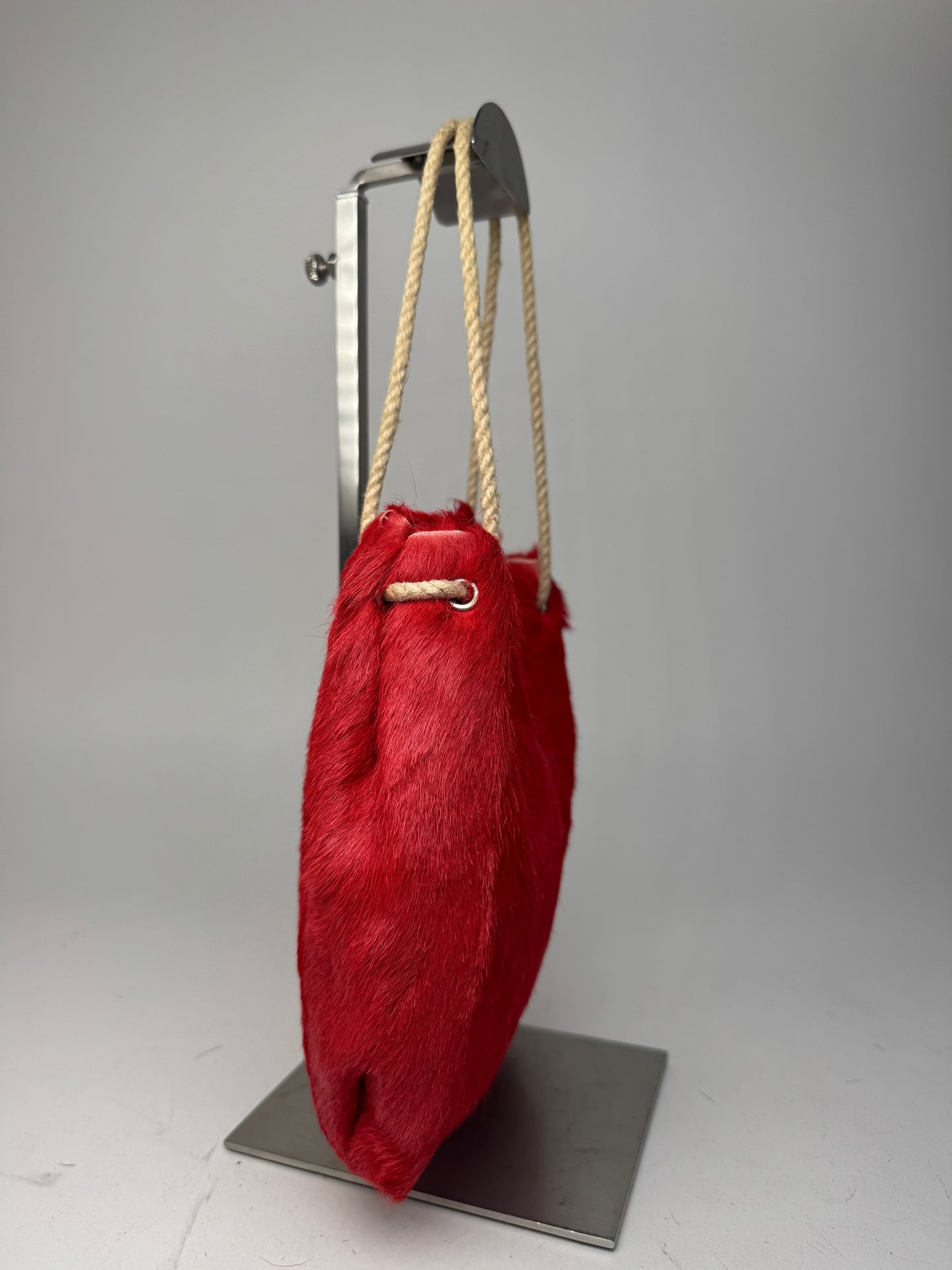 Vintage Marni Fur Tote Bag Red