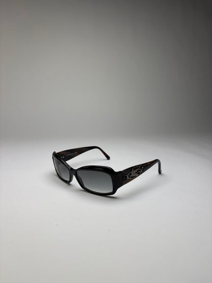 Vintage Etro Acetate Sunglasses Black Tortoiseshell Grey
