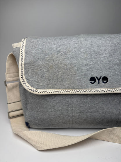 Vintage Comme Des Garçons Wool Canvas Bag Grey White Navy