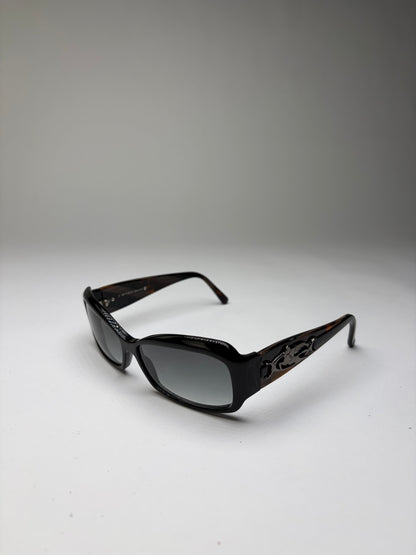 Vintage Etro Acetate Sunglasses Black Tortoiseshell Grey