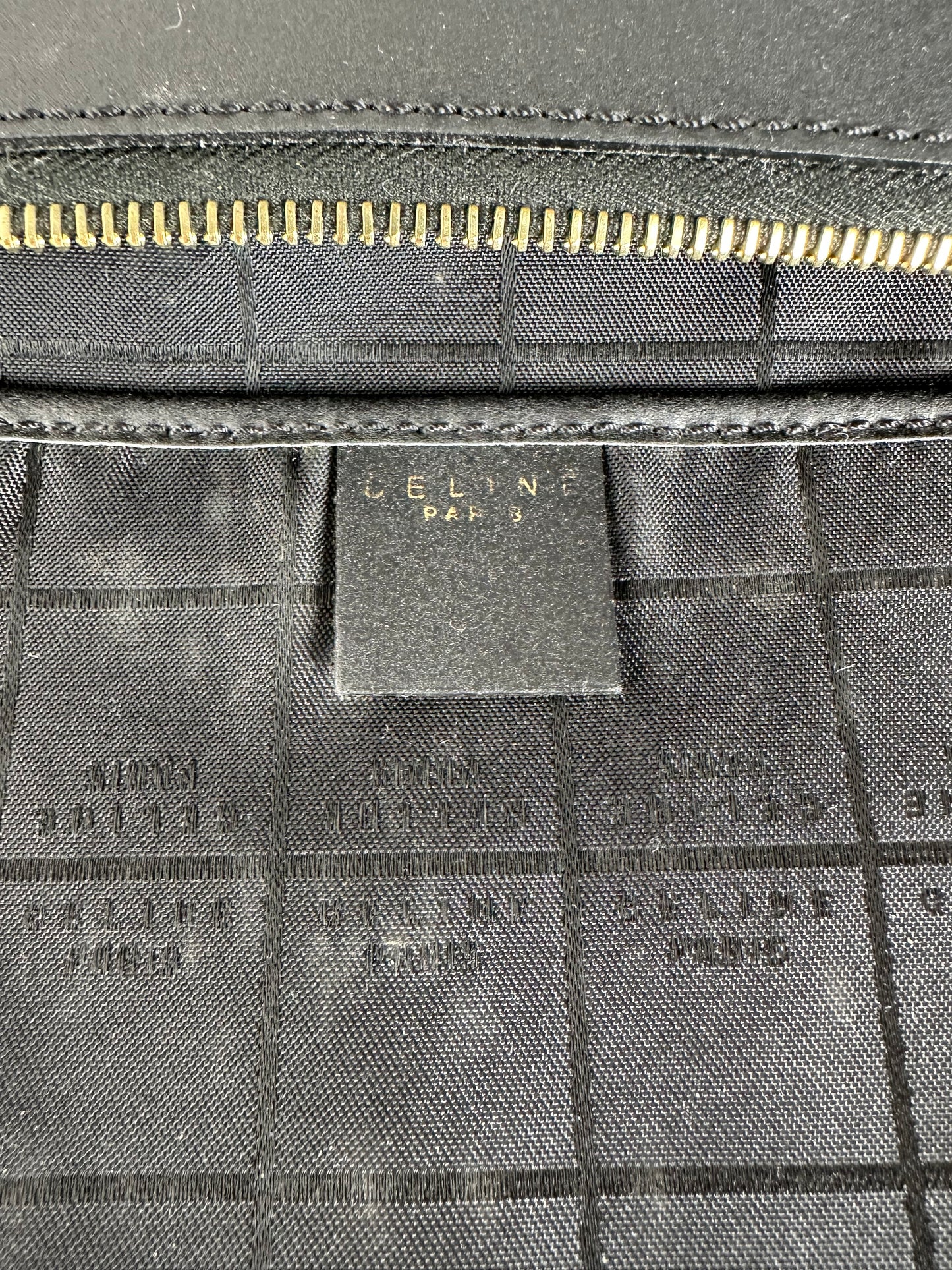 Vintage Celine Paris Plain Leather Clutch Black