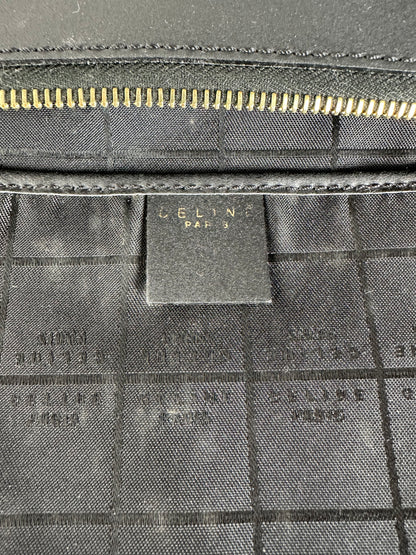 Vintage Celine Paris Plain Leather Clutch Black