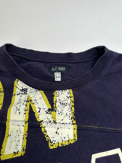 Vintage Giorgio Armani Jeans Graphic Long Sleeve T-Shirt c. Mid-2000s Navy XL