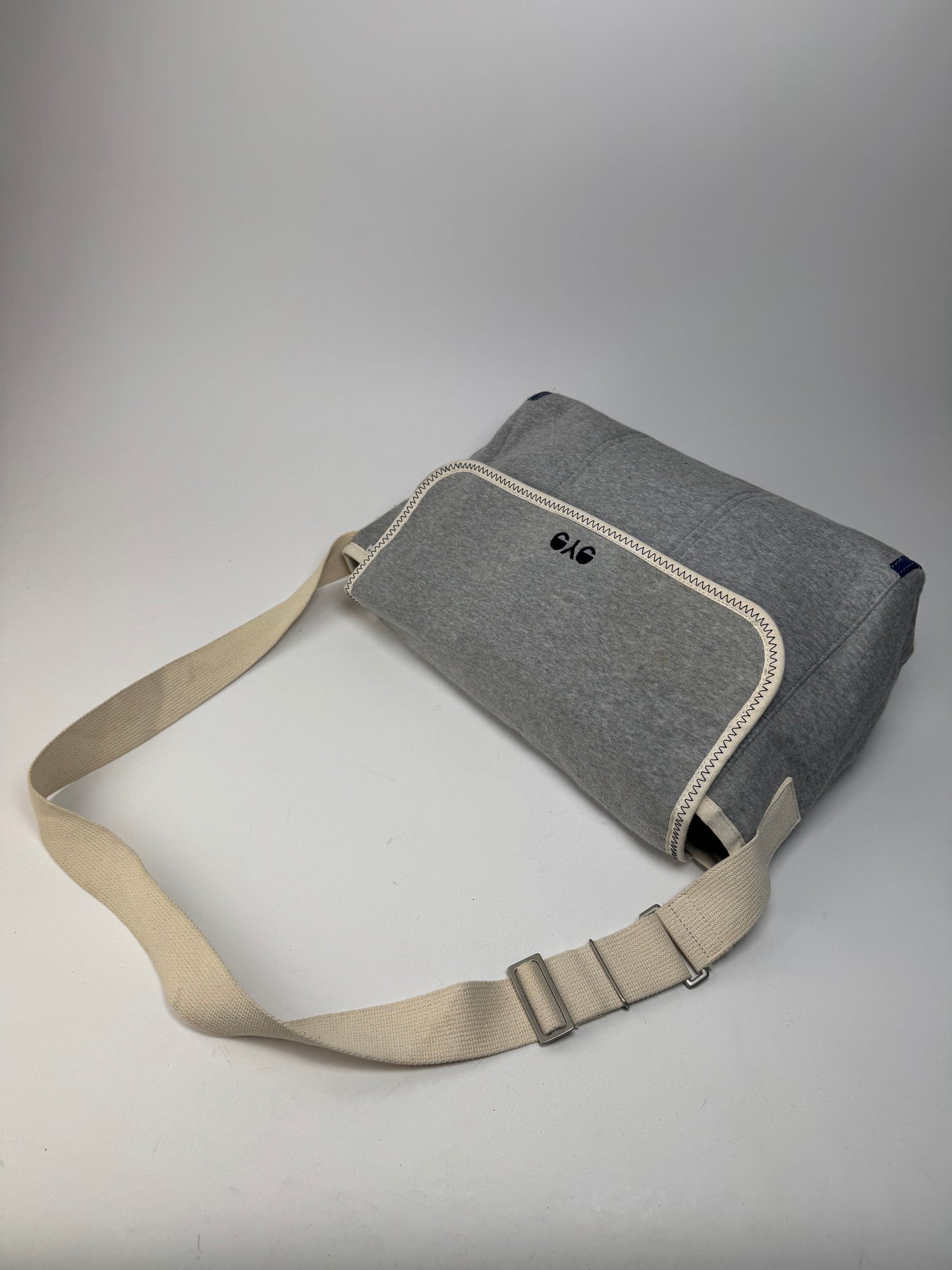 Vintage Comme Des Garçons Wool Canvas Bag Grey White Navy