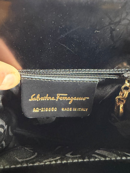Vintage Salvatore Ferragamo Patent Top-Handle Bag Late 1990s Black / heritage : ferragamo Gancini Bags