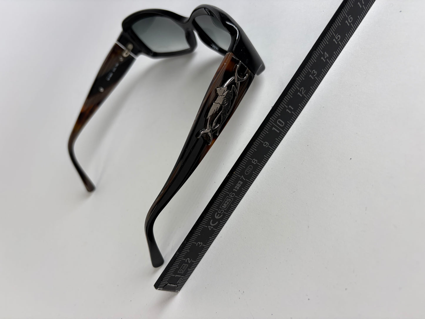 Vintage Etro Acetate Sunglasses Black Tortoiseshell Grey