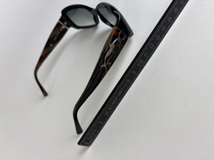 Vintage Etro Acetate Sunglasses Black Tortoiseshell Grey