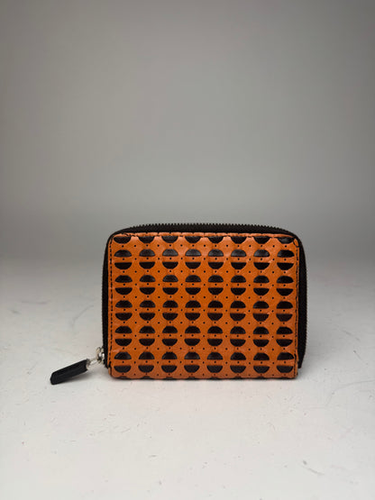 Vintage Miu Miu Zippy Leather Wallet Orange black