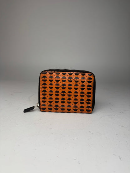 Vintage Miu Miu Zippy Leather Wallet Orange black