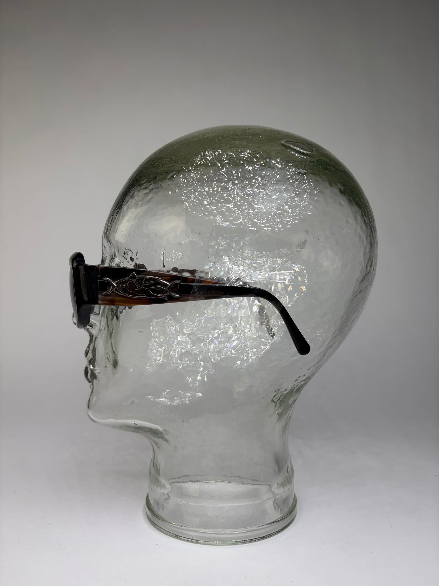 Vintage Etro Acetate Sunglasses Black Tortoiseshell Grey