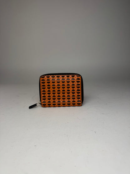 Vintage Miu Miu Zippy Leather Wallet Orange black