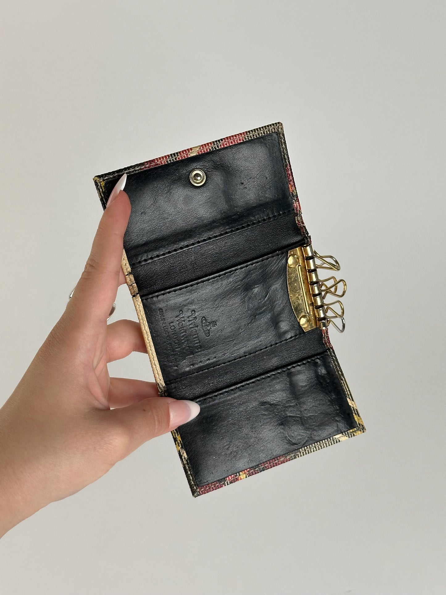 Vintage Vivienne Westwood Leather Key Holder checked