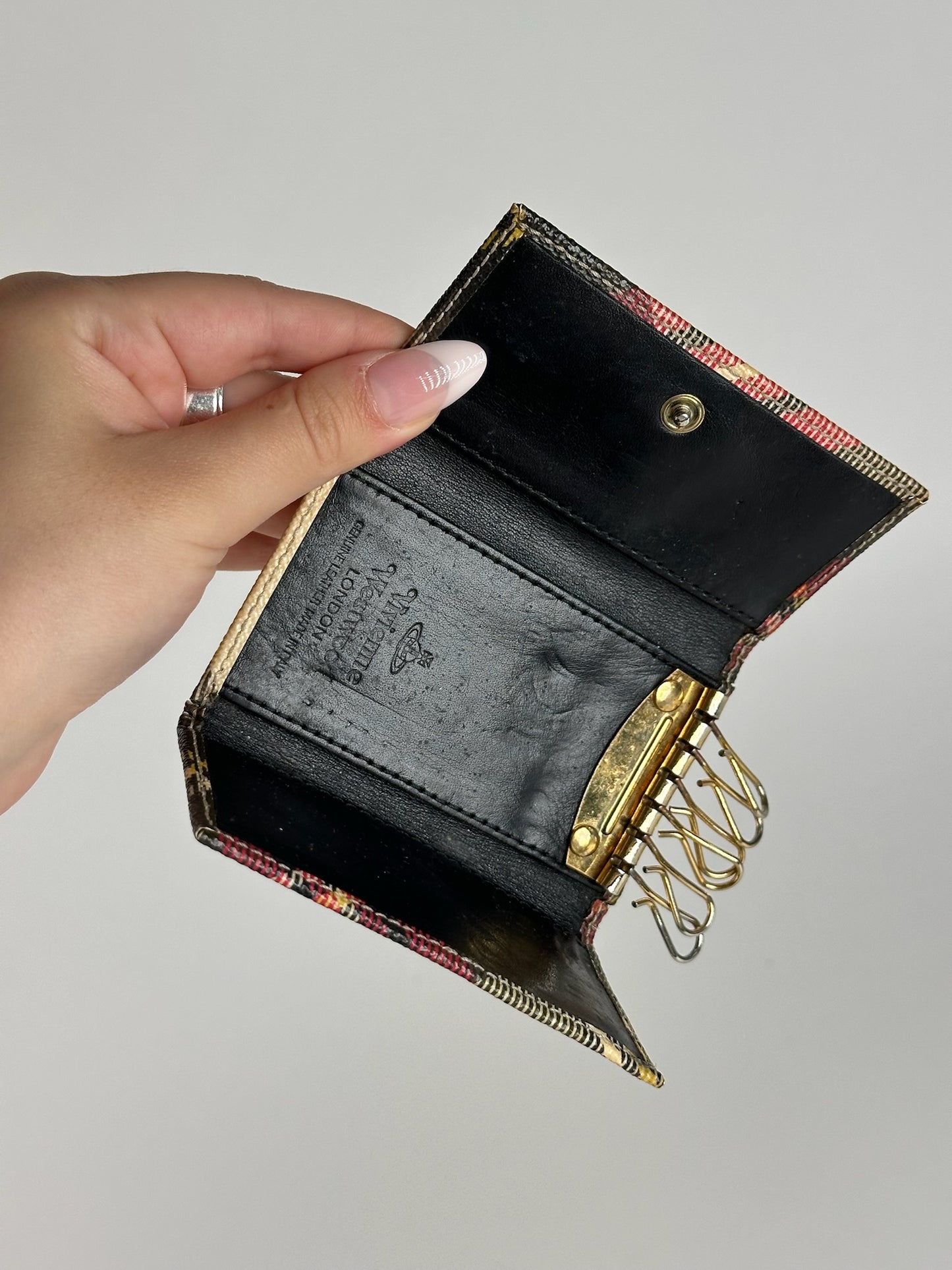 Vintage Vivienne Westwood Leather Key Holder checked
