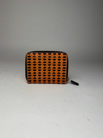 Vintage Miu Miu Zippy Leather Wallet Orange black