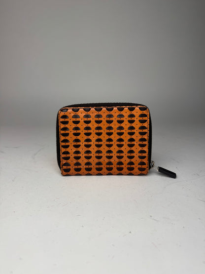 Vintage Miu Miu Zippy Leather Wallet Orange black