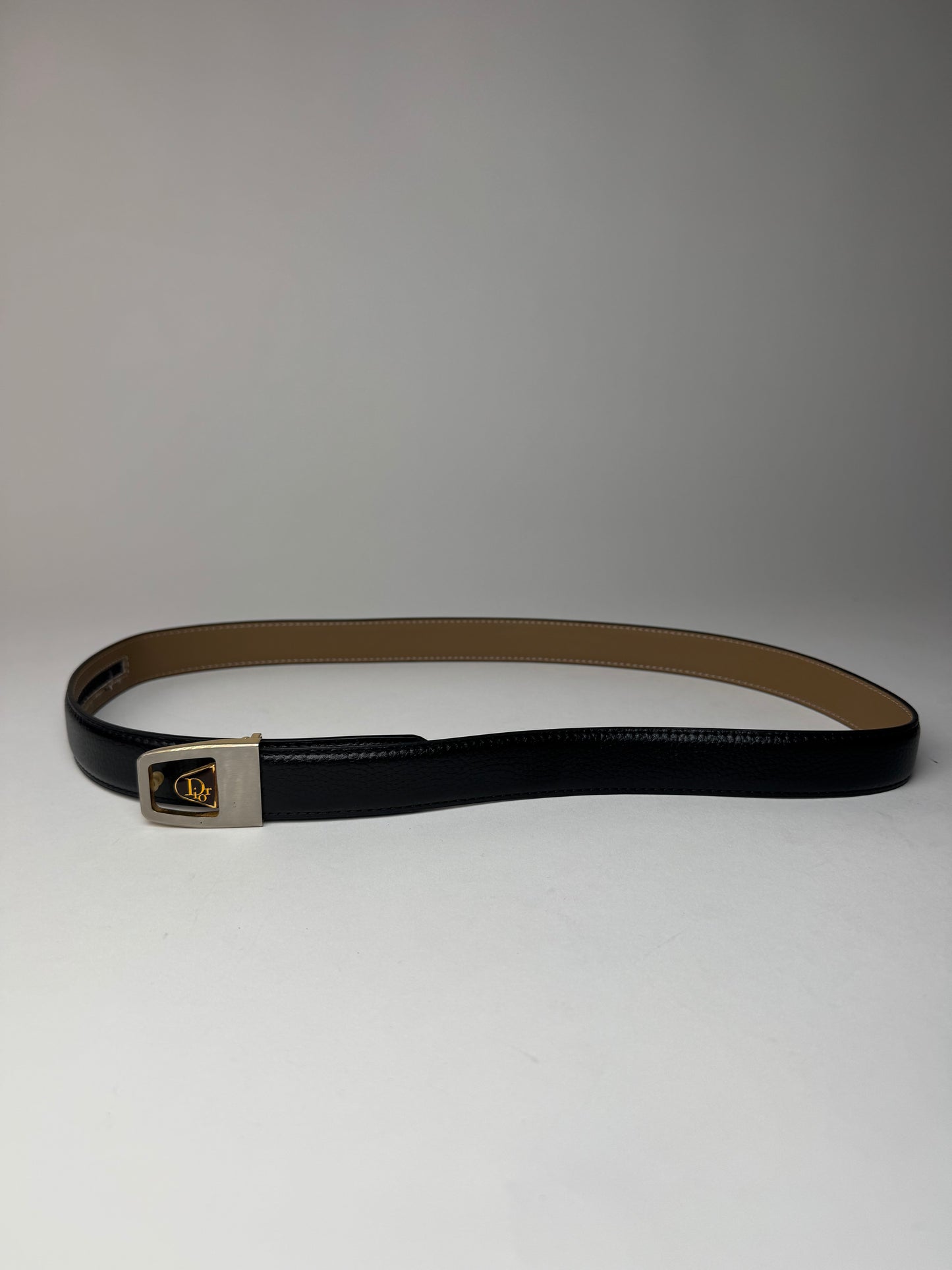 Vintage Dior Leather Belt Black