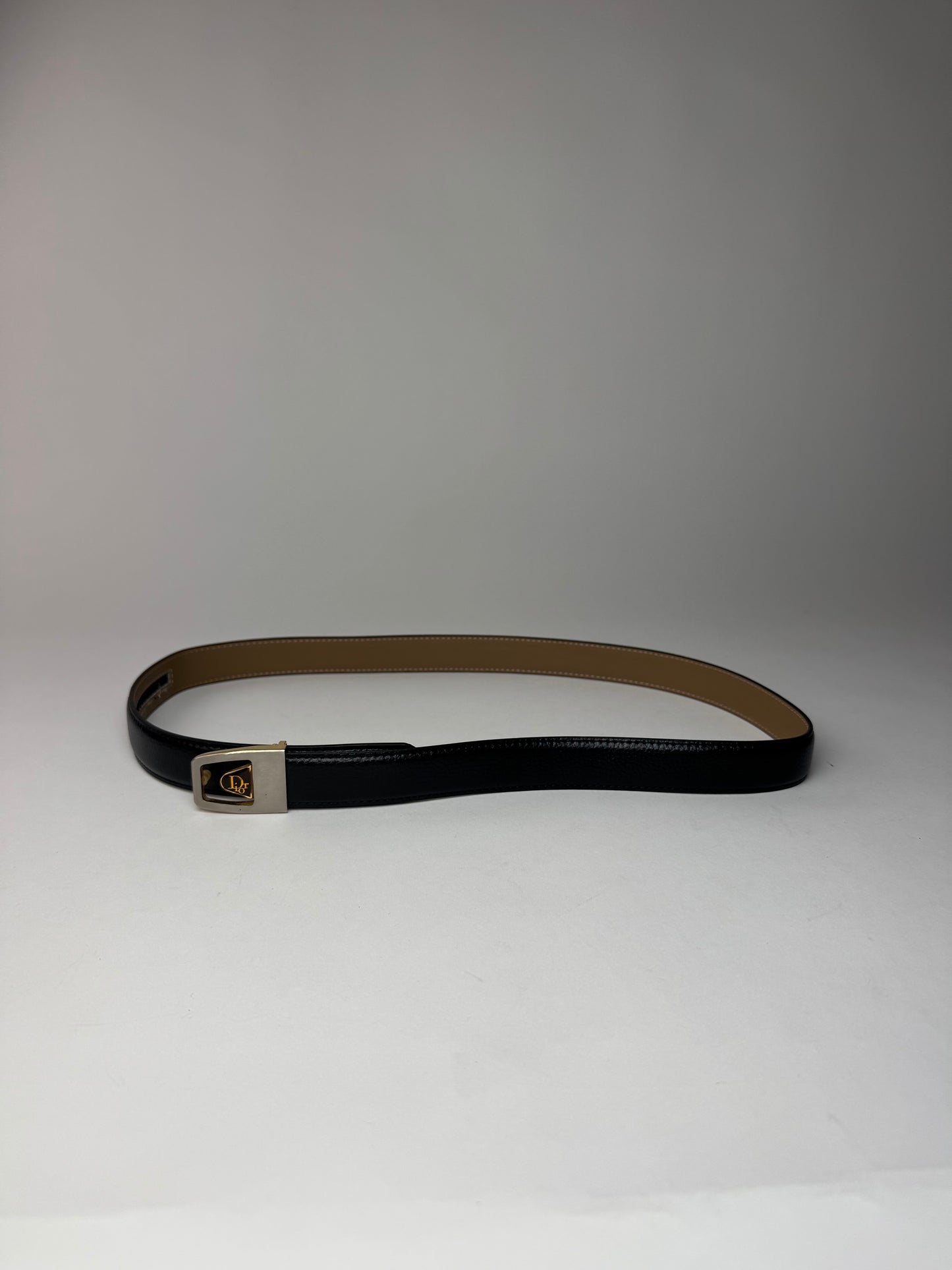 Vintage Dior Leather Belt Black