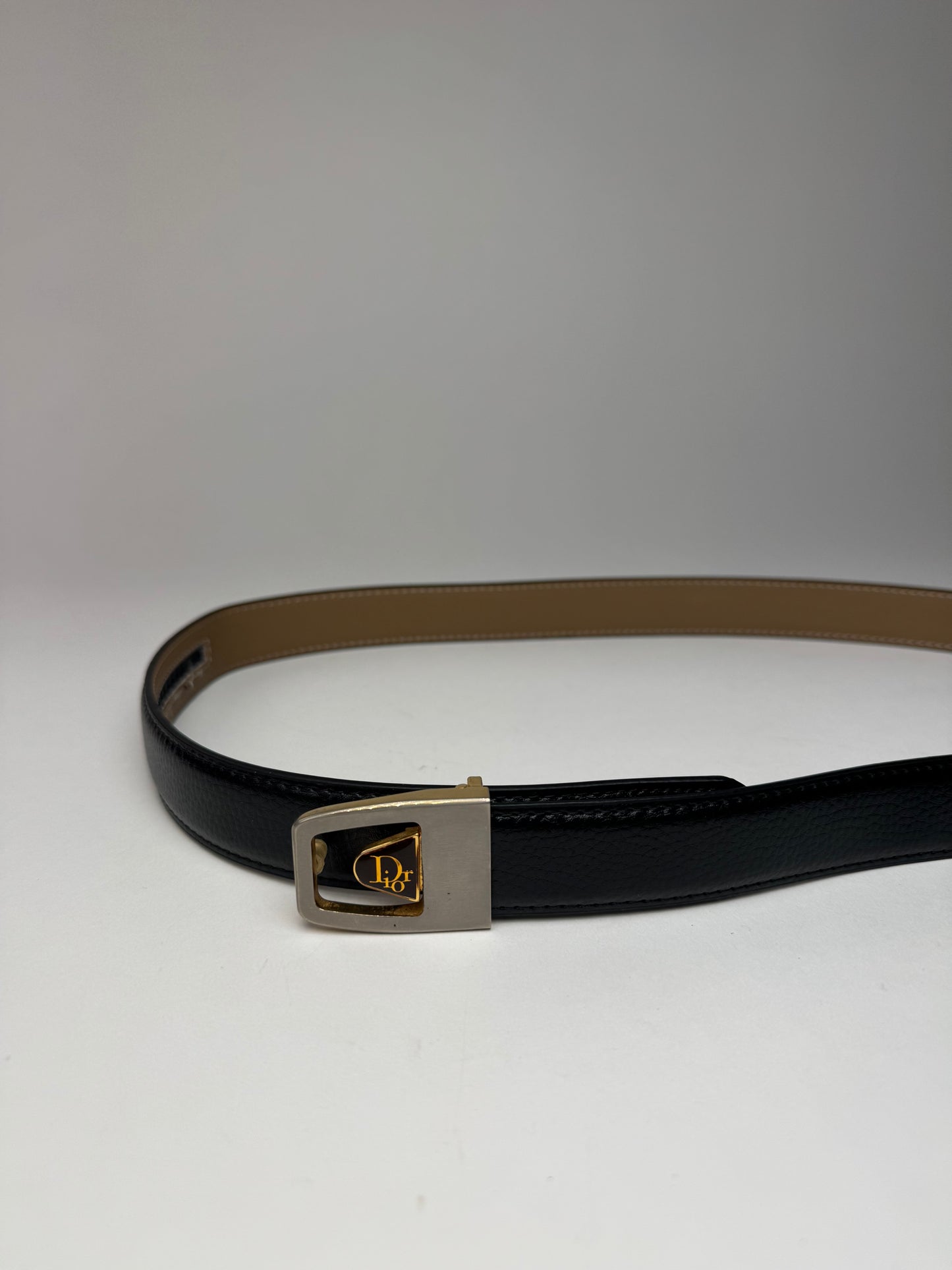 Vintage Dior Leather Belt Black