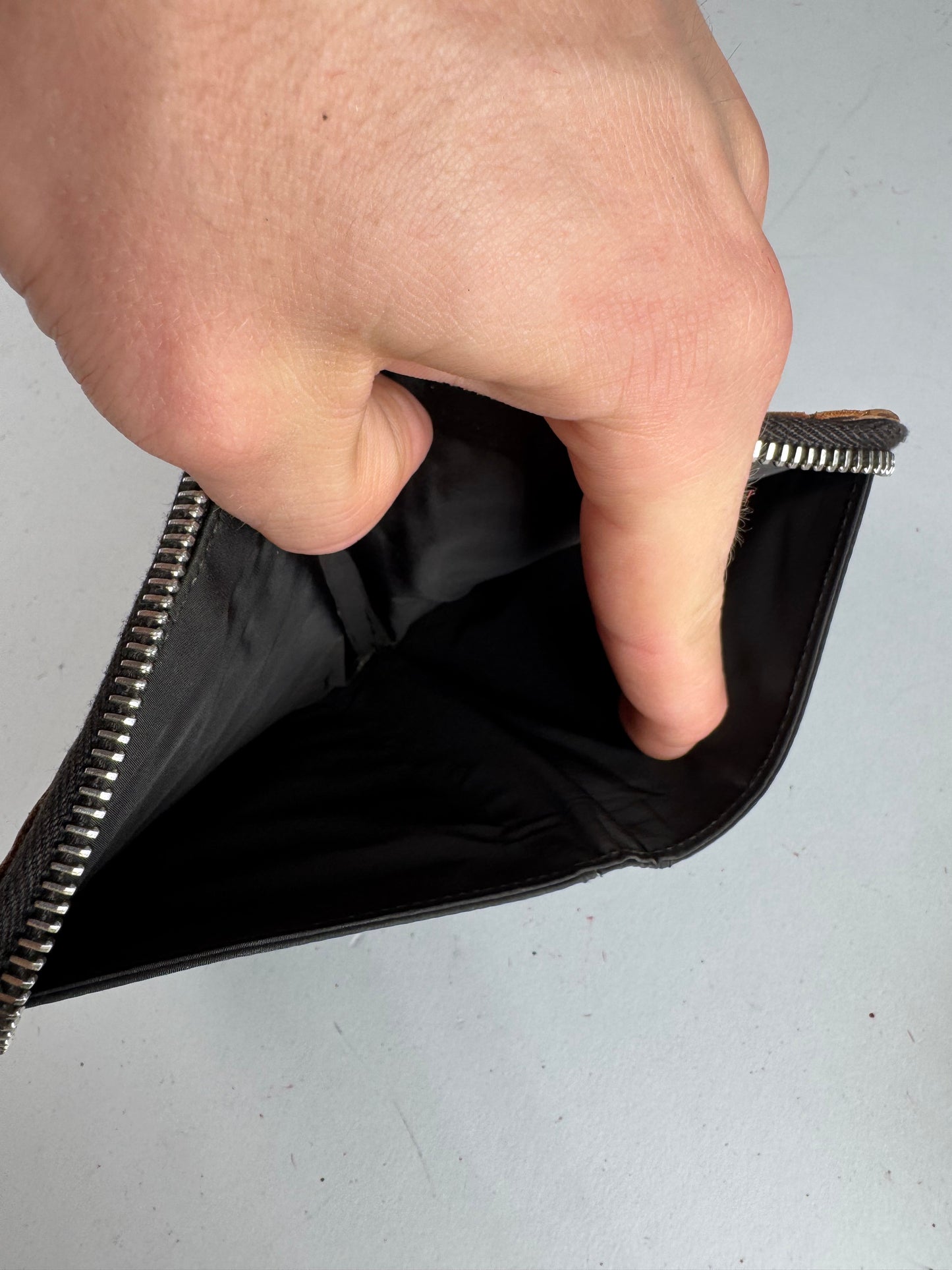 Vintage Miu Miu Zippy Leather Wallet Orange black