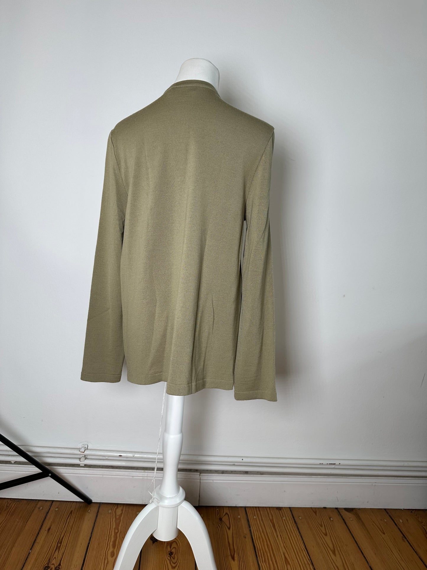 Vintage Ferragamo Wool Silk Cardigan Y2K Cream Olive Rust
