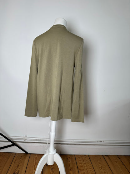 Vintage Ferragamo Wool Silk Cardigan Y2K Cream Olive Rust