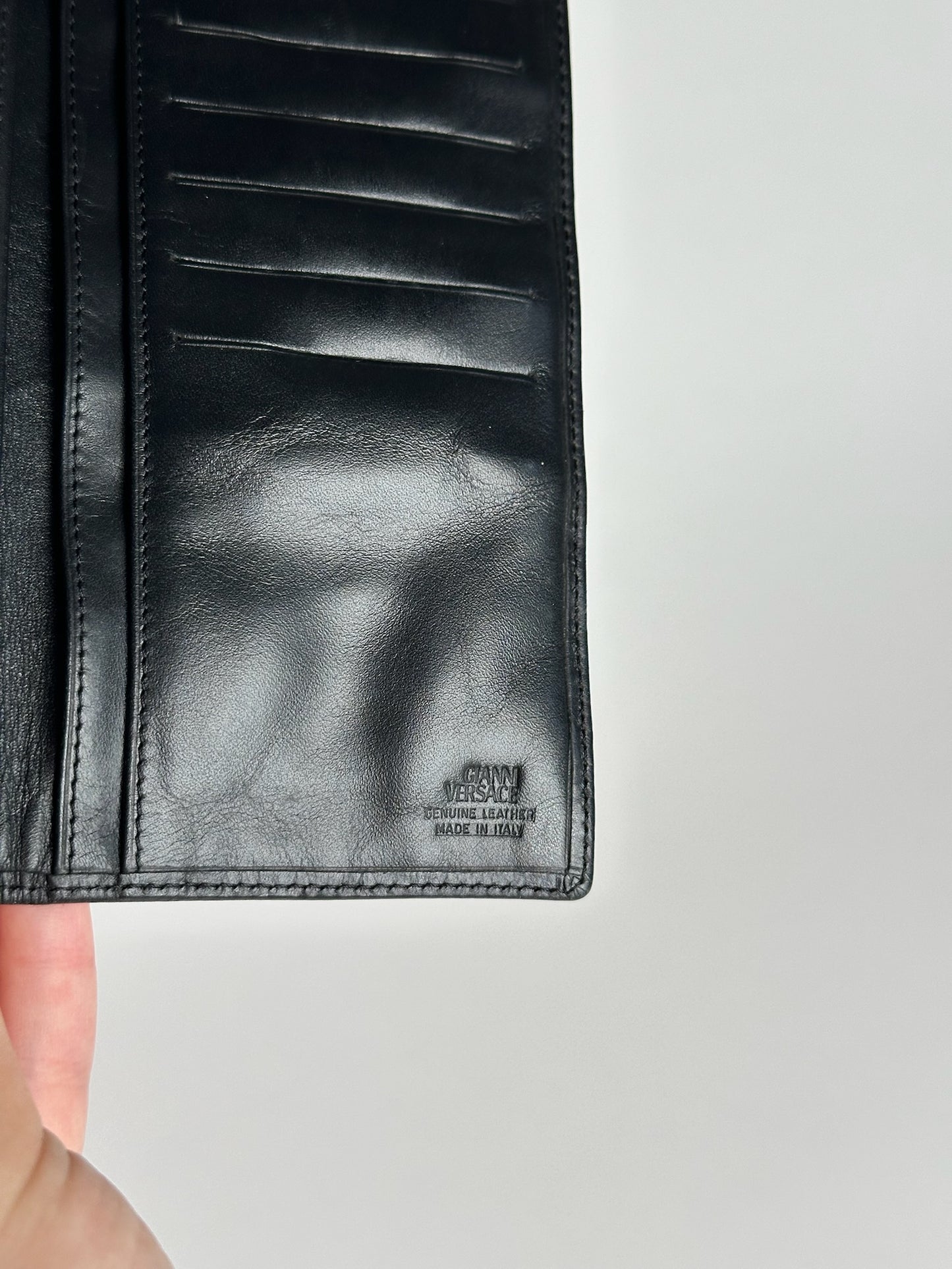 Vintage Gianni Versace Leather Wallet black