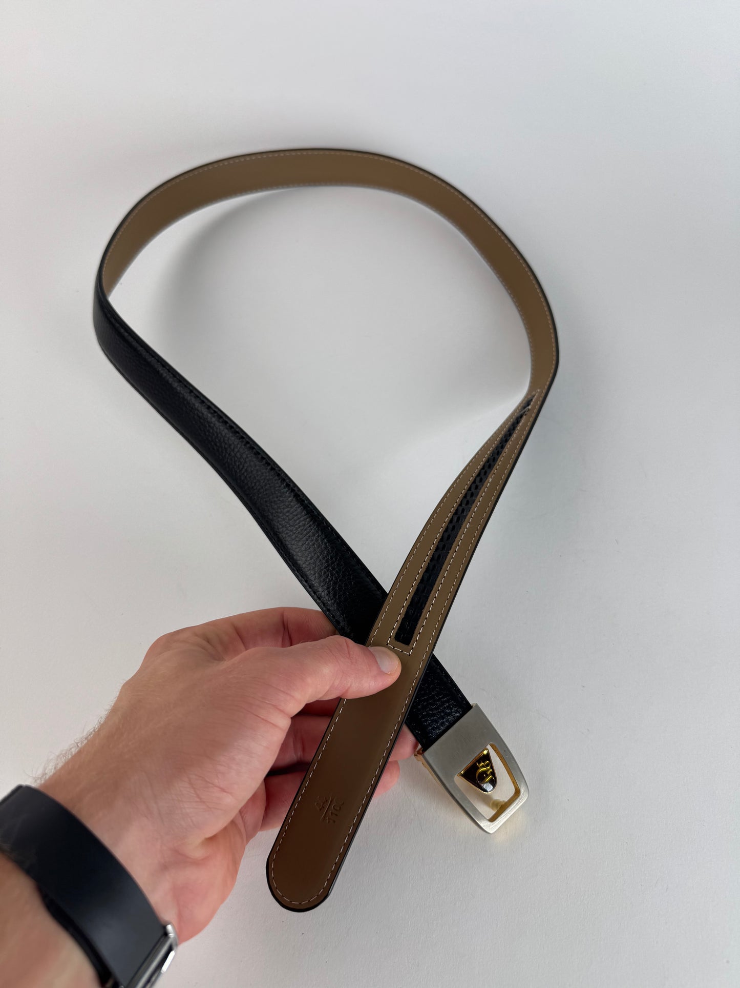 Vintage Dior Leather Belt Black