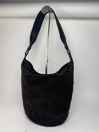 Vintage Bottega Veneta Leather Canvas Bucket bag black
