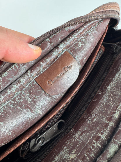 Vintage Dior Leather Clutch Brown