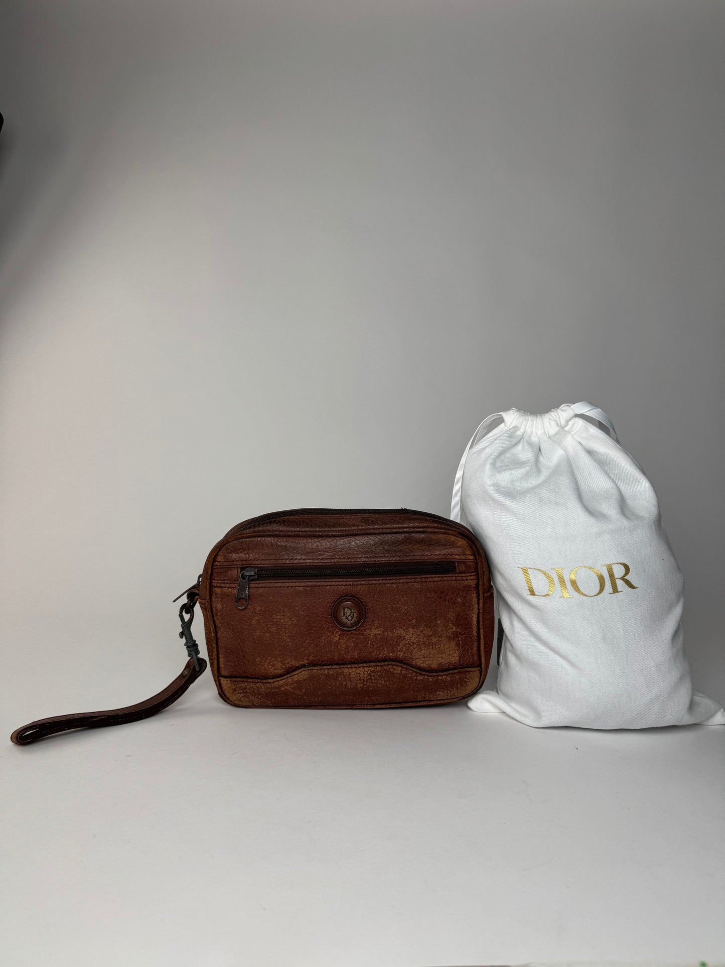 Vintage Dior Leather Clutch Brown