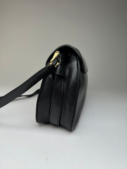Vintage Givenchy Leather Shoulder Bag Y2K Black Gold