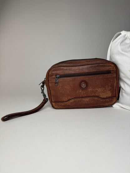 Vintage Dior Leather Clutch Brown