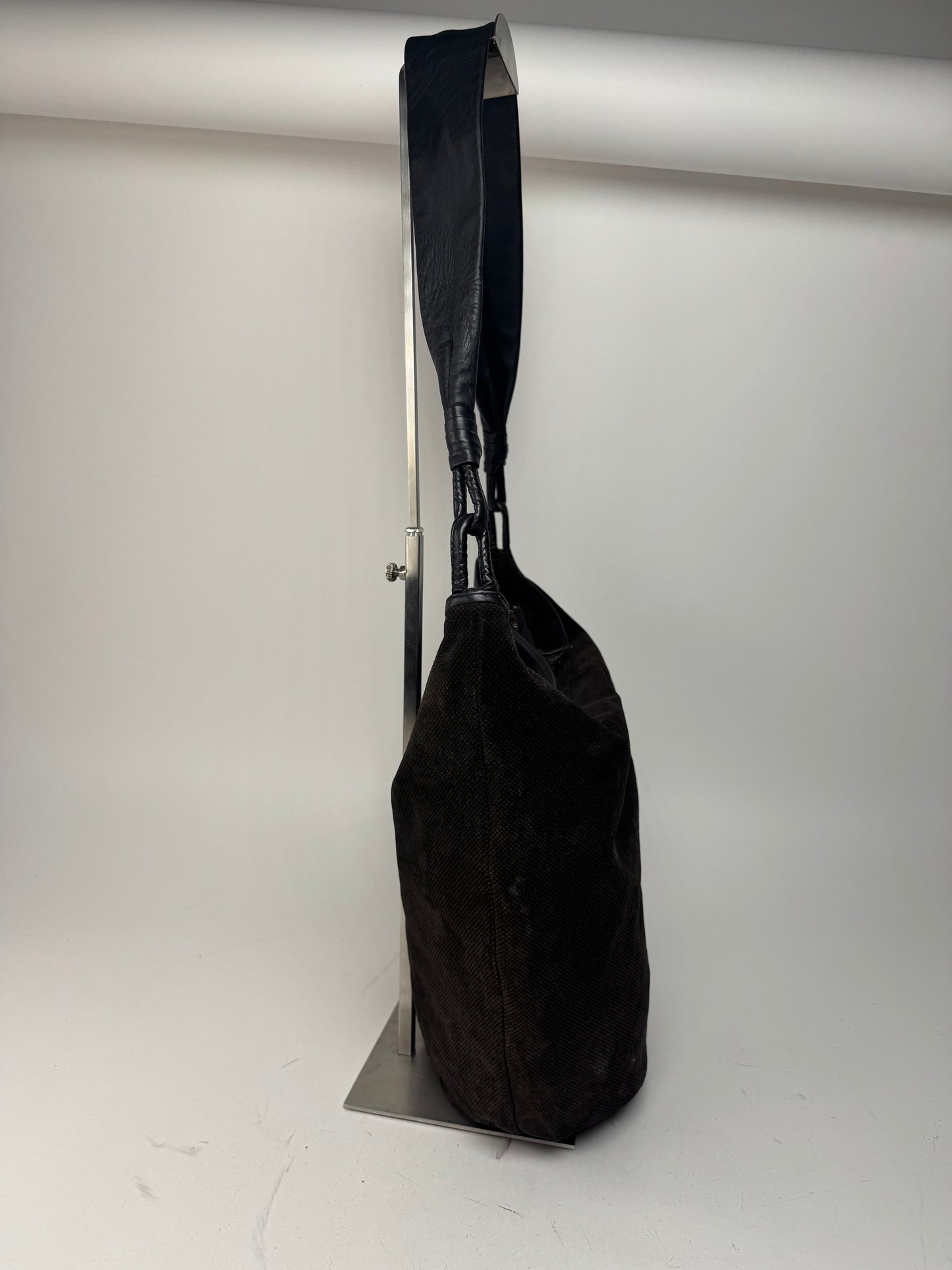 Vintage Bottega Veneta Leather Canvas Bucket bag black