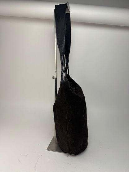 Vintage Bottega Veneta Leather Canvas Bucket bag black