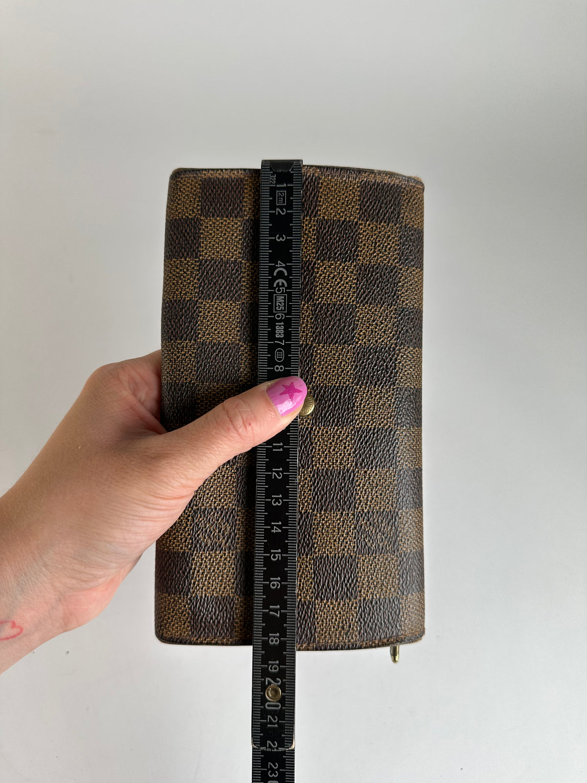 Vintage Louis Vuitton Damier Ebene Bifold Wallet Brown Gold