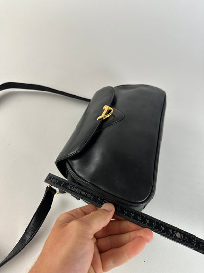 Vintage Givenchy Leather Shoulder Bag Y2K Black Gold