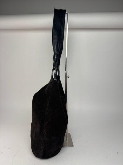 Vintage Bottega Veneta Leather Canvas Bucket bag black