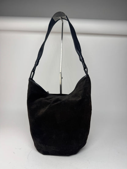 Vintage Bottega Veneta Leather Canvas Bucket bag black