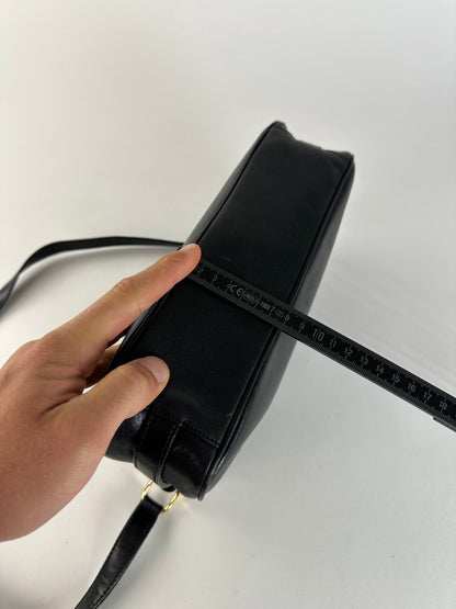 Vintage Givenchy Leather Shoulder Bag Y2K Black Gold