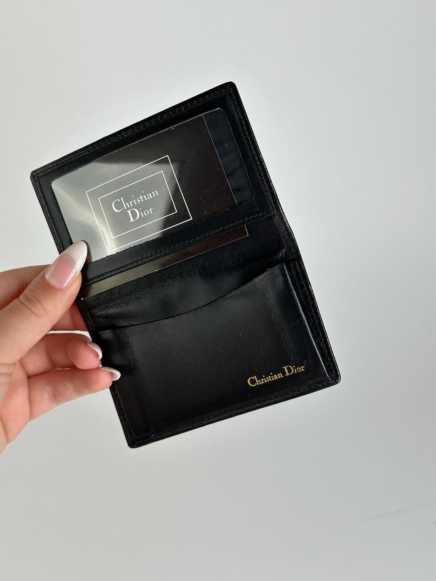 Vintage Dior Leather Card Holder black