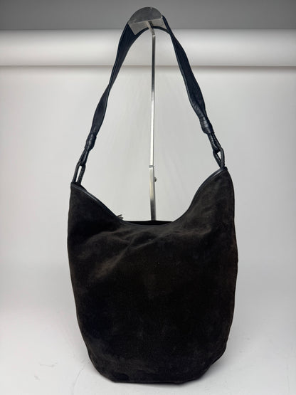 Vintage Bottega Veneta Leather Canvas Bucket bag black